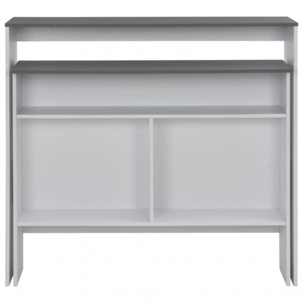 Bar Table With 2 Table Tops White And Grey 130x40x120 Cm Image 4