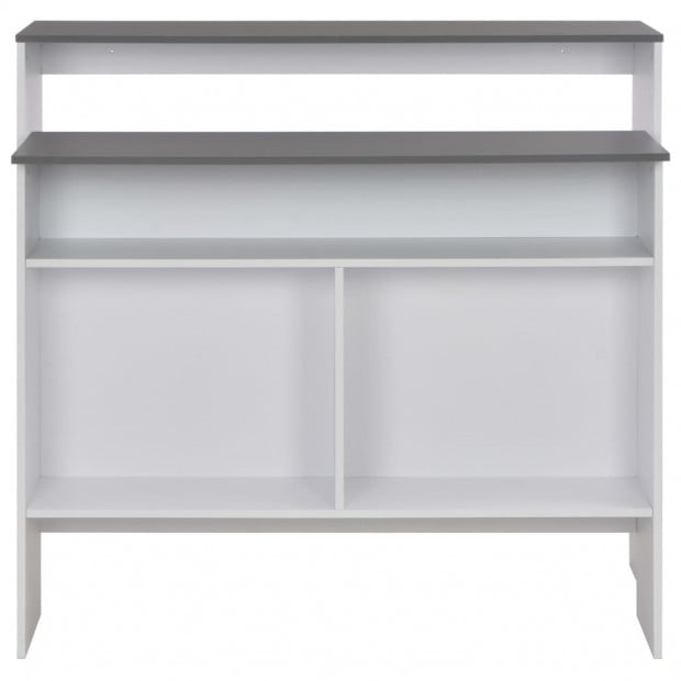 Bar Table With 2 Table Tops White And Grey 130x40x120 Cm Image 5