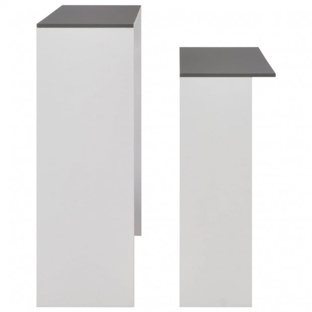 Bar Table With 2 Table Tops White And Grey 130x40x120 Cm Image 6