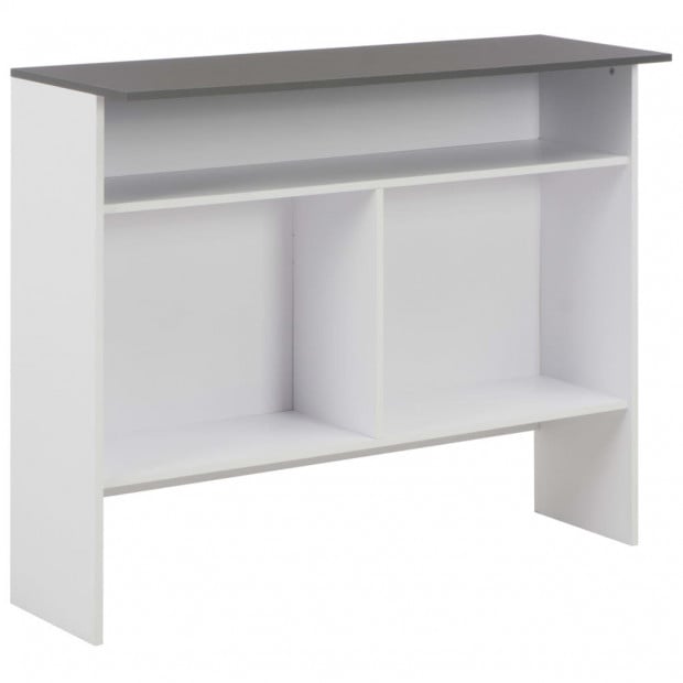 Bar Table With 2 Table Tops White And Grey 130x40x120 Cm Image 8