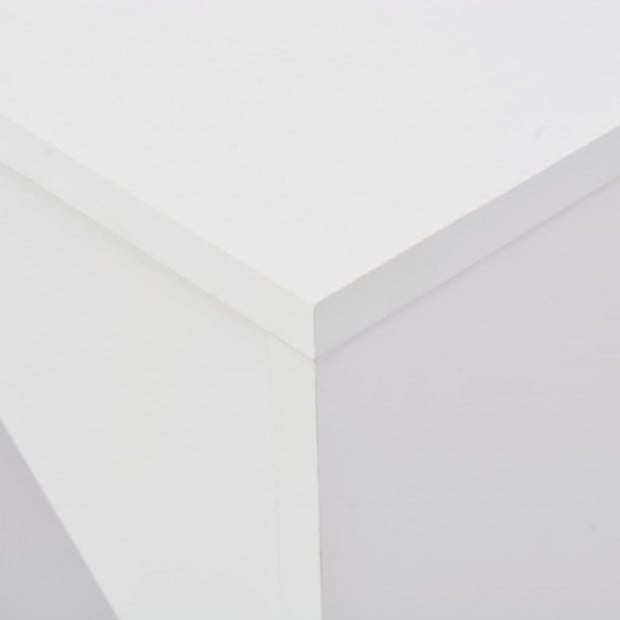 Bar Table With Moveable Shelf White 138x40x120 Cm Image 2
