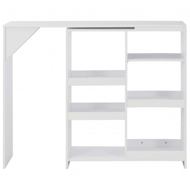 Bar Table With Moveable Shelf White 138x40x120 Cm Image 3