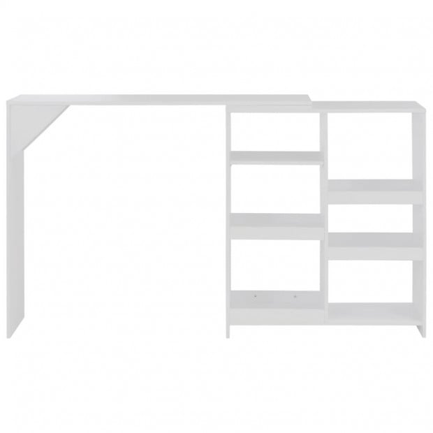 Bar Table With Moveable Shelf White 138x40x120 Cm Image 4