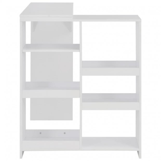 Bar Table With Moveable Shelf White 138x40x120 Cm Image 5