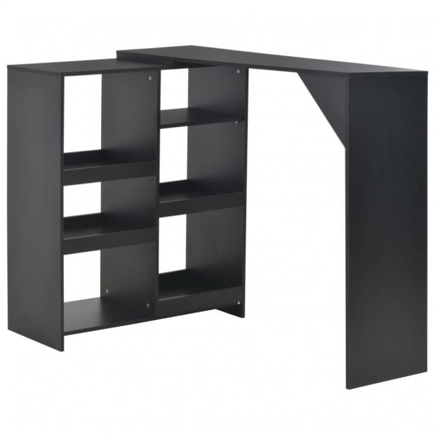 Bar Table With Moveable Shelf Black 138x40x120 Cm