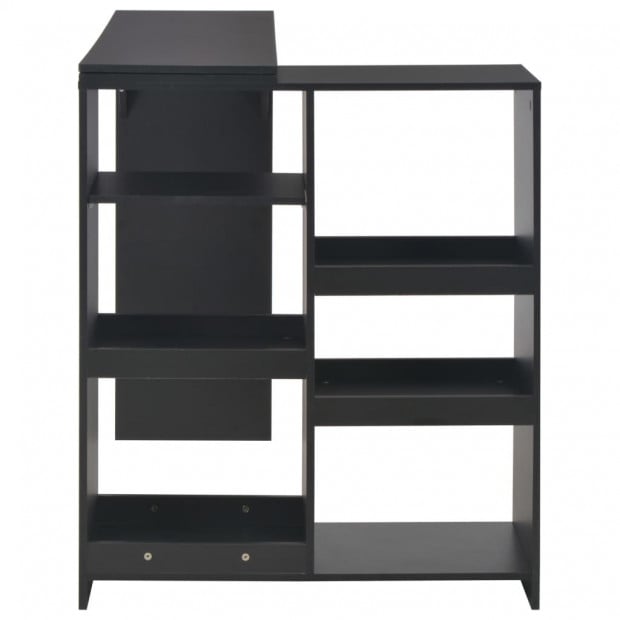 Bar Table With Moveable Shelf Black 138x40x120 Cm Image 5