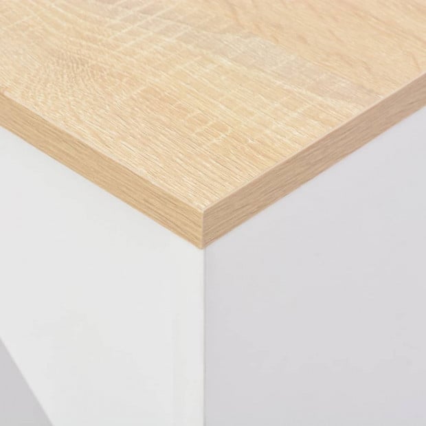 Bar Table With Moveable Shelf White 138x40x120 Cm Image 2