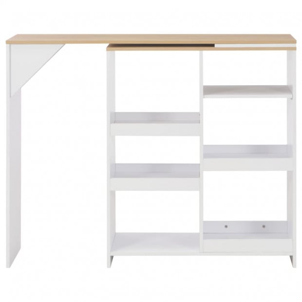Bar Table With Moveable Shelf White 138x40x120 Cm Image 3