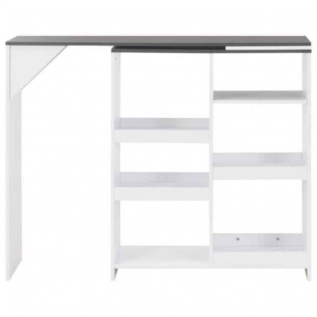 Bar Table With Moveable Shelf White 138x40x120 Cm Image 3