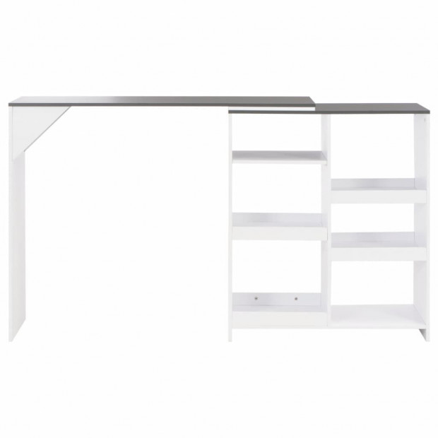 Bar Table With Moveable Shelf White 138x40x120 Cm Image 4