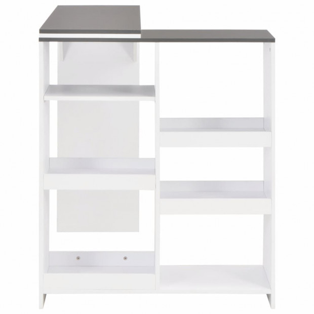 Bar Table With Moveable Shelf White 138x40x120 Cm Image 5