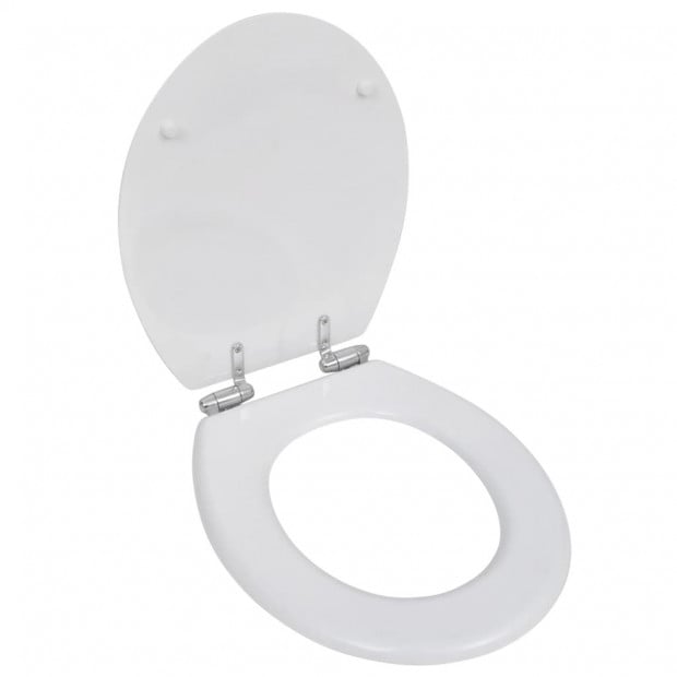Toilet Seats With Soft Close Lids 2 Pcs Mdf White Image 2