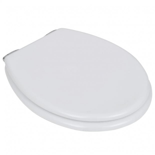Toilet Seats With Soft Close Lids 2 Pcs Mdf White Image 3
