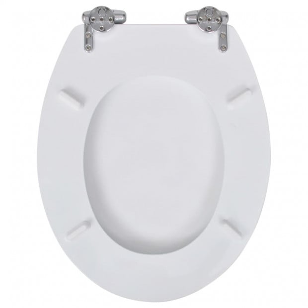 Toilet Seats With Soft Close Lids 2 Pcs Mdf White Image 5