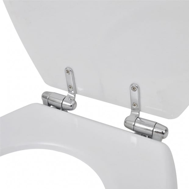 Toilet Seats With Soft Close Lids 2 Pcs Mdf White Image 6
