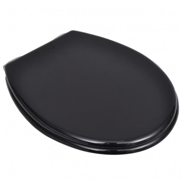 Toilet Seats With Soft Close Lids 2 Pcs Mdf Black Image 3