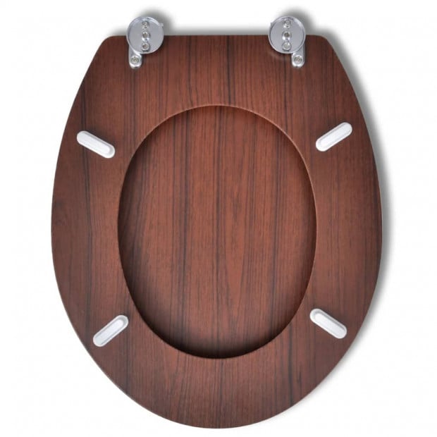 Toilet Seats With Hard Close Lids 2 Pcs Mdf Brown Image 4