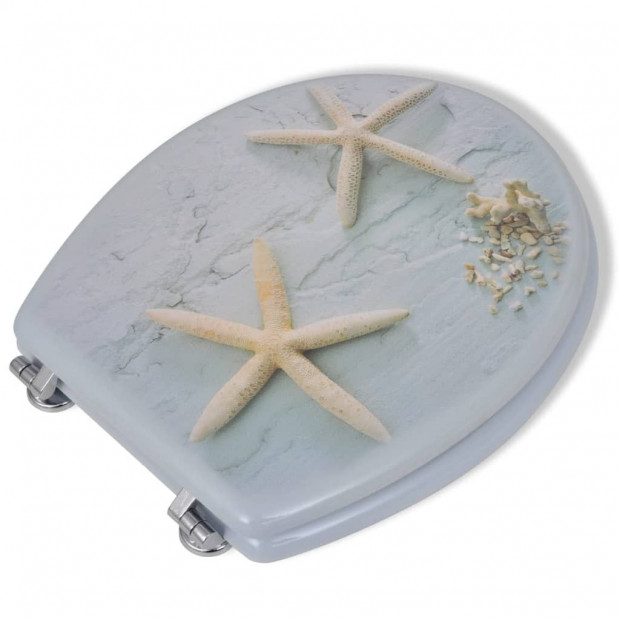 Toilet Seats With Hard Close Lids 2 Pcs Mdf Sea Star Image 2