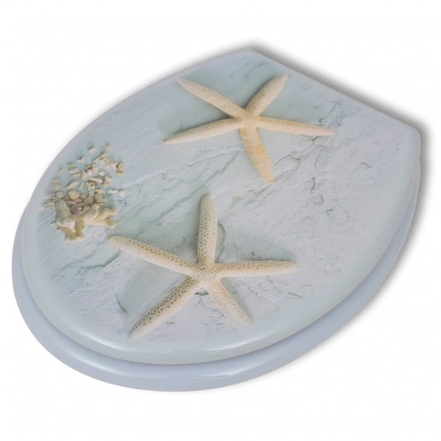 Toilet Seats With Hard Close Lids 2 Pcs Mdf Sea Star Image 3