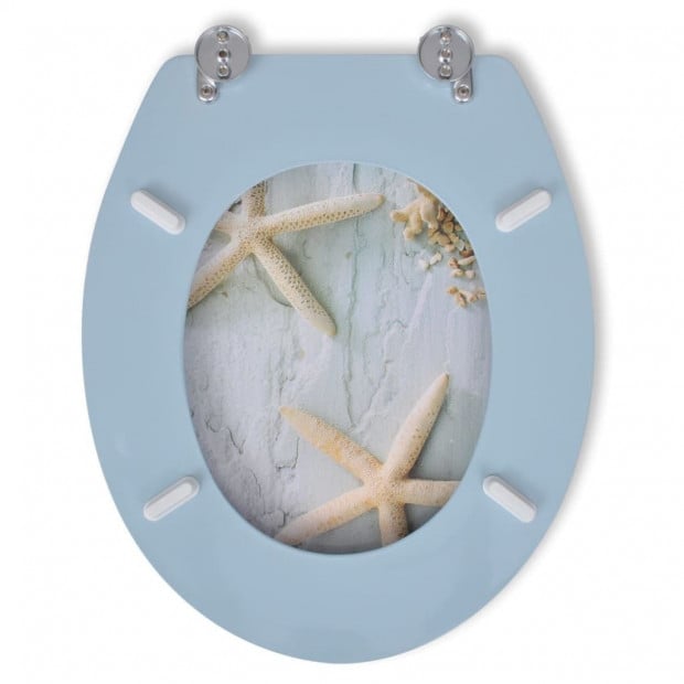 Toilet Seats With Hard Close Lids 2 Pcs Mdf Sea Star Image 4