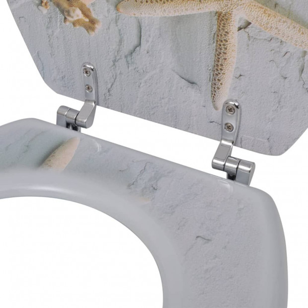 Toilet Seats With Hard Close Lids 2 Pcs Mdf Sea Star Image 6
