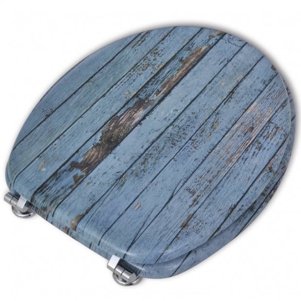Toilet Seats With Hard Close Lids 2 Pcs Mdf Old Wood Image 3