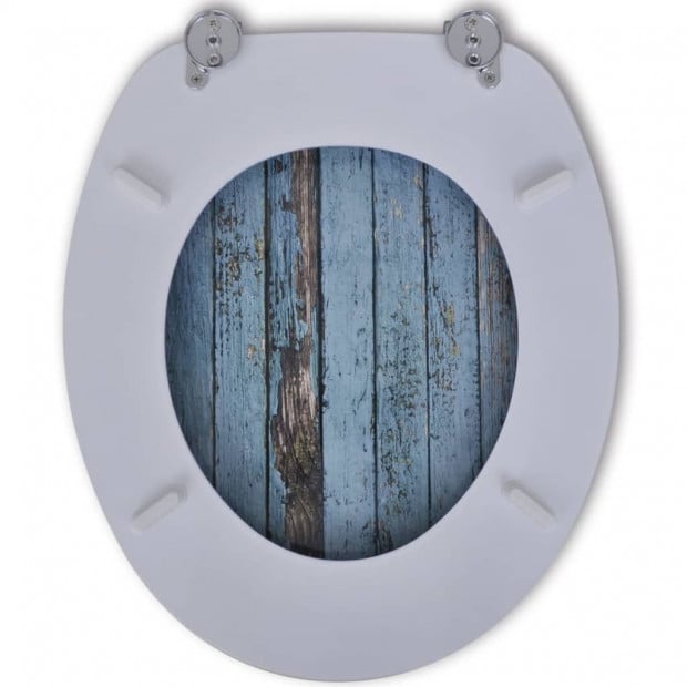 Toilet Seats With Hard Close Lids 2 Pcs Mdf Old Wood Image 4