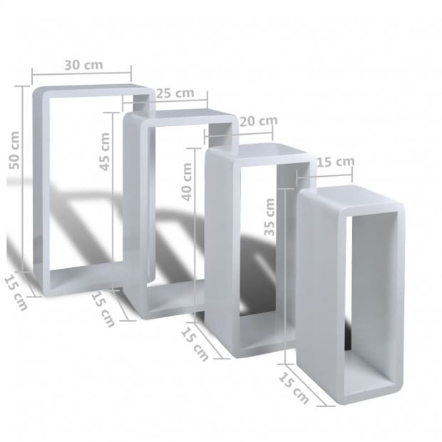 Wall Cube Shelves 8 Pcs White Image 6