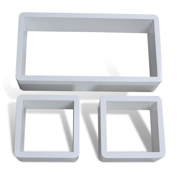 Wall Cube Shelves Six Pcs White Image 2