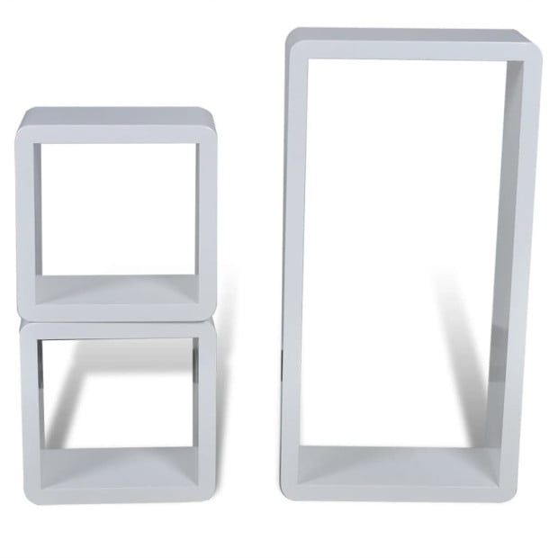 Wall Cube Shelves Six Pcs White Image 3