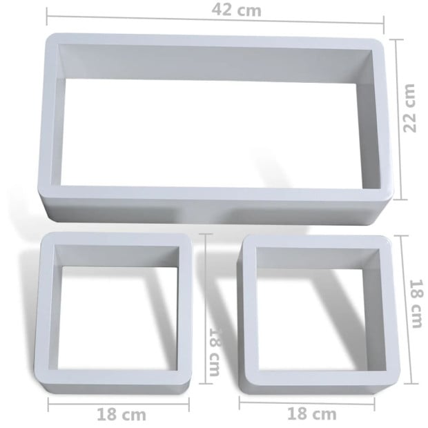 Wall Cube Shelves Six Pcs White Image 4