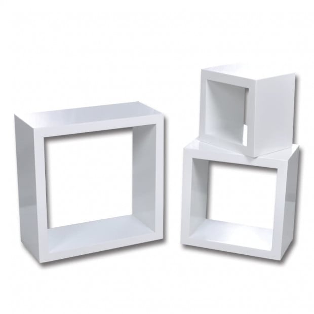 Wall Cube Shelves 6 Pcs White Image 2