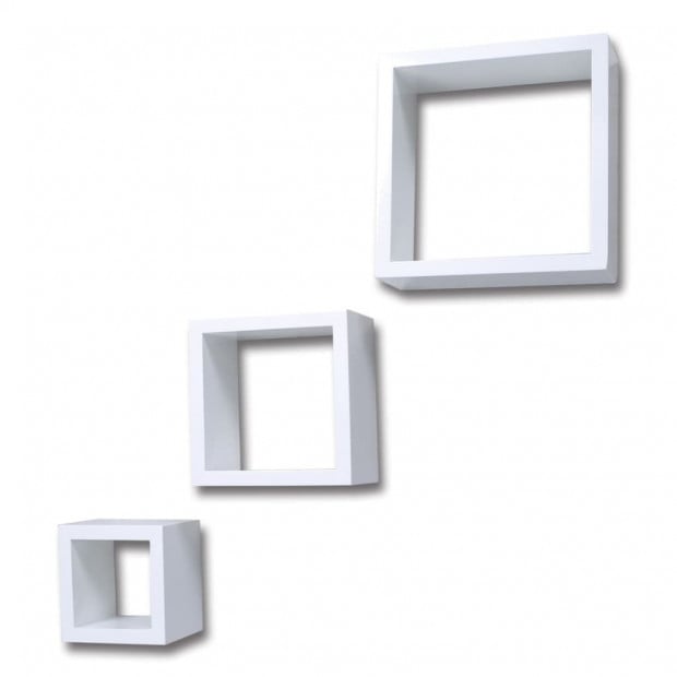 Wall Cube Shelves 6 Pcs White Image 3