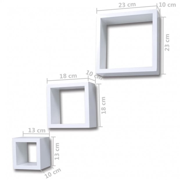 Wall Cube Shelves 6 Pcs White Image 6