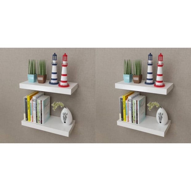 Wall Shelves 4 Pcs White 40 Cm