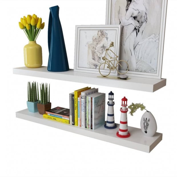 Wall Shelves 4 Pcs White 100 Cm Image 3