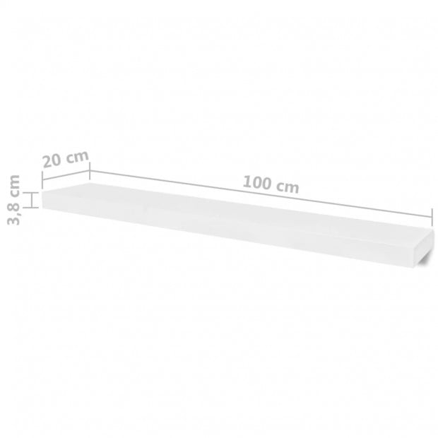 Wall Shelves 4 Pcs White 100 Cm Image 5