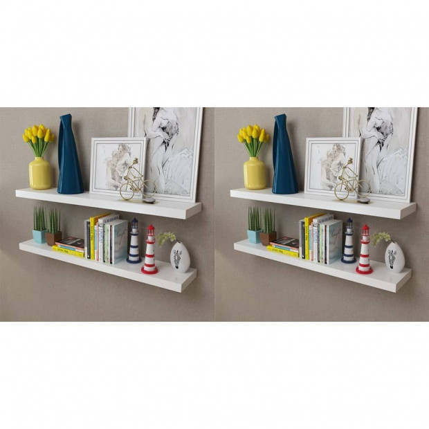 Wall Shelves 4 Pcs White 100 Cm