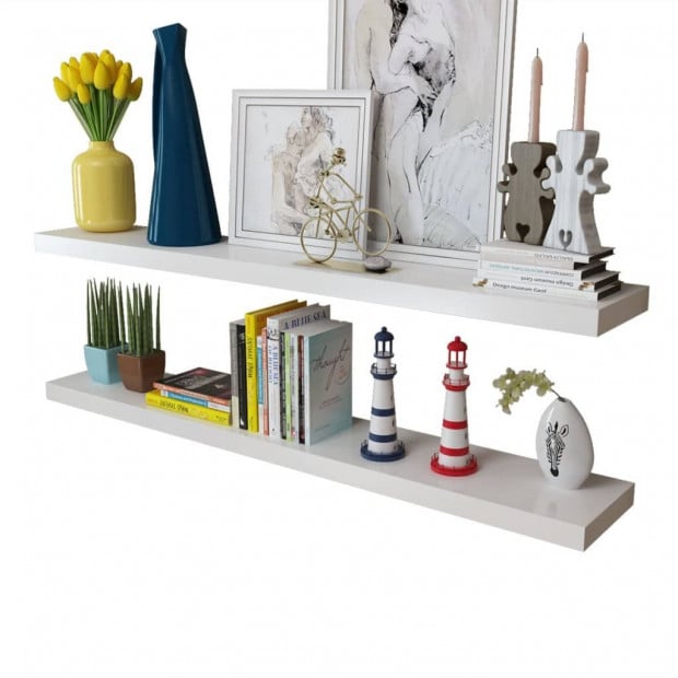 Wall Shelves 4 Pcs White 120 Cm Image 3