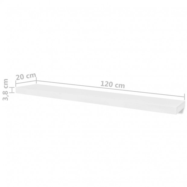 Wall Shelves 4 Pcs White 120 Cm Image 5