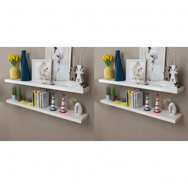 Wall Shelves 4 Pcs White 120 Cm Image 2