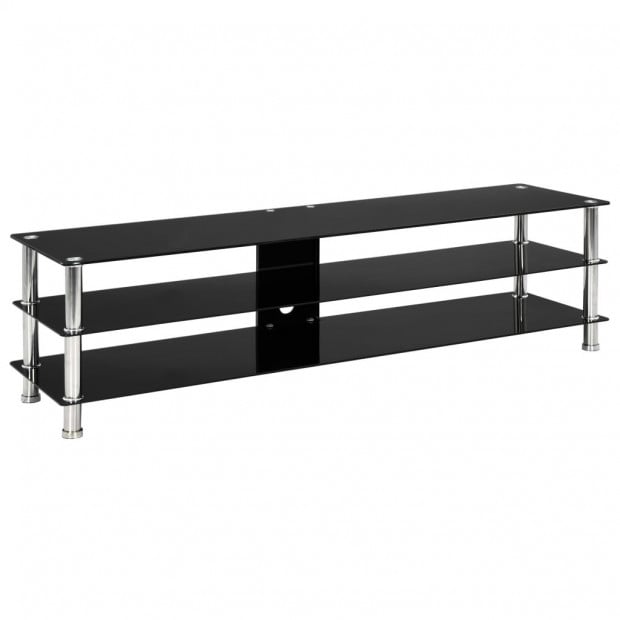 Tv Stand Black 150x40x40 Cm Tempered Glass