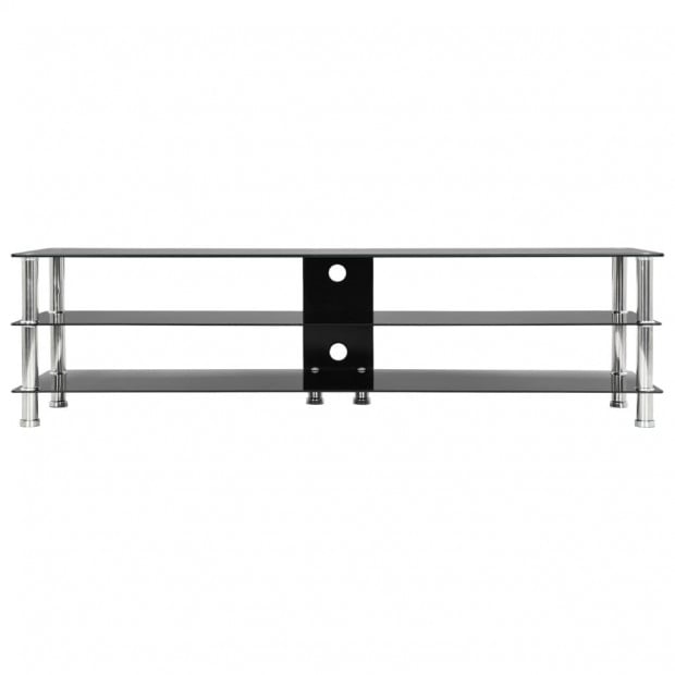 Tv Stand Black 150x40x40 Cm Tempered Glass Image 3