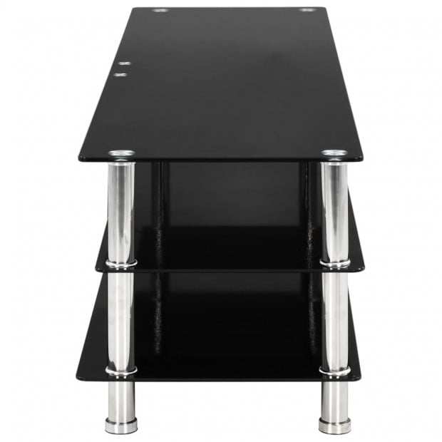 Tv Stand Black 150x40x40 Cm Tempered Glass Image 5
