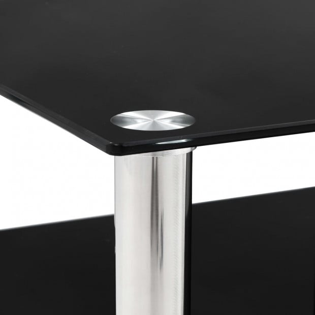 Tv Stand Black 150x40x40 Cm Tempered Glass Image 6
