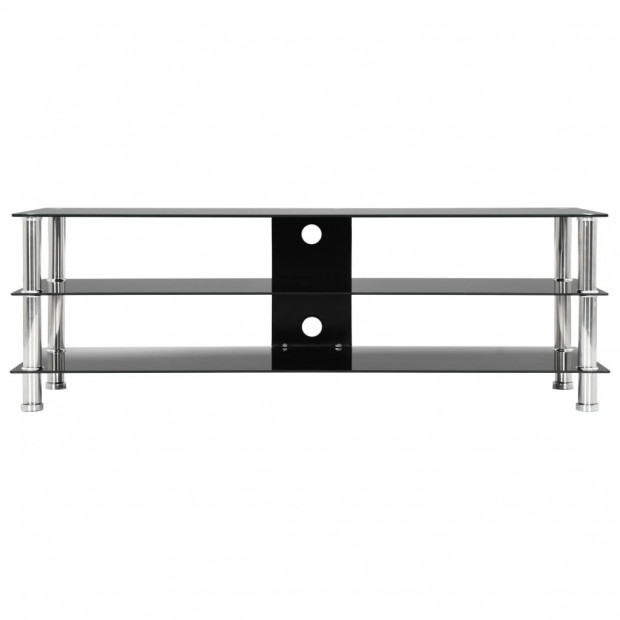 Tv Stand Black 120x40x40 Cm Tempered Glass Image 3