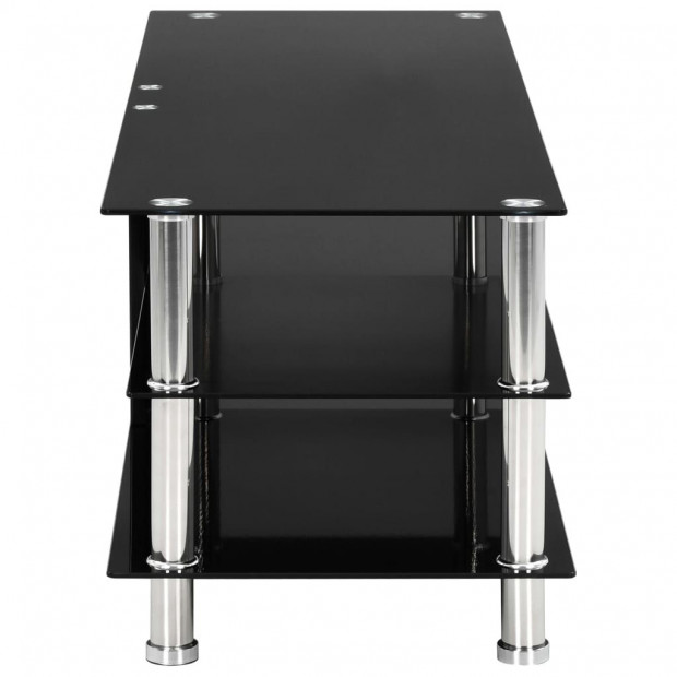 Tv Stand Black 120x40x40 Cm Tempered Glass Image 5