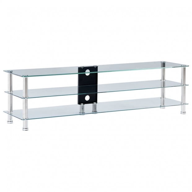 Tv Stand Transparent 150x40x40 Cm Tempered Glass