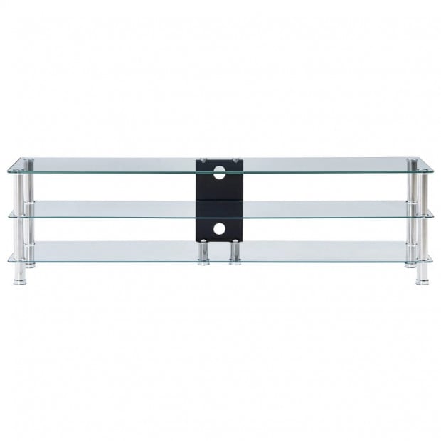Tv Stand Transparent 150x40x40 Cm Tempered Glass Image 2