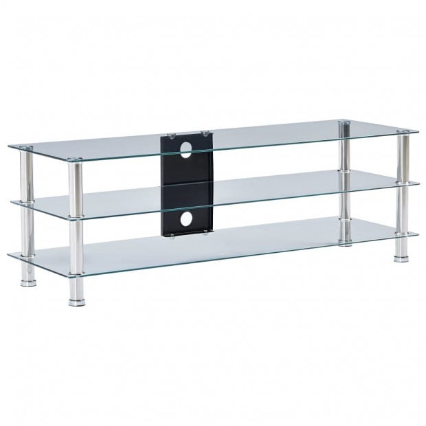 Tv Stand Transparent 120x40x40 Cm Tempered Glass